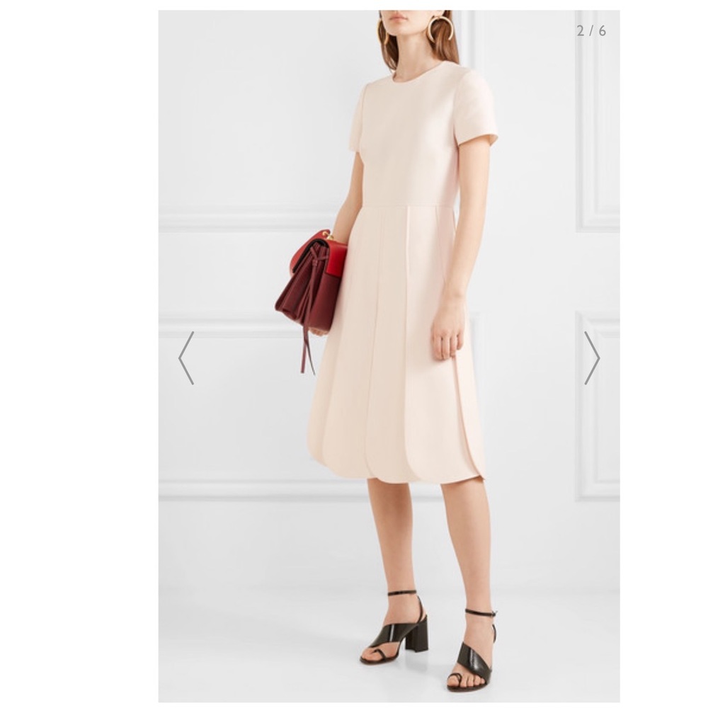 Valentino scallop hem midi dress